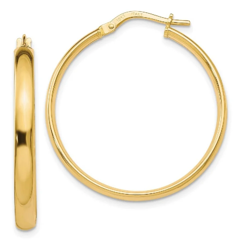 Curata 10k Yellow Gold Polished 3x27mm Hoop Earrings