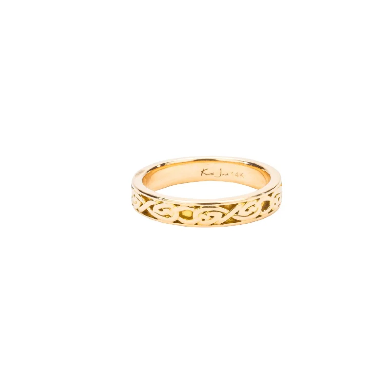 Yellow Gold 'Fern' Ring - Custom Order