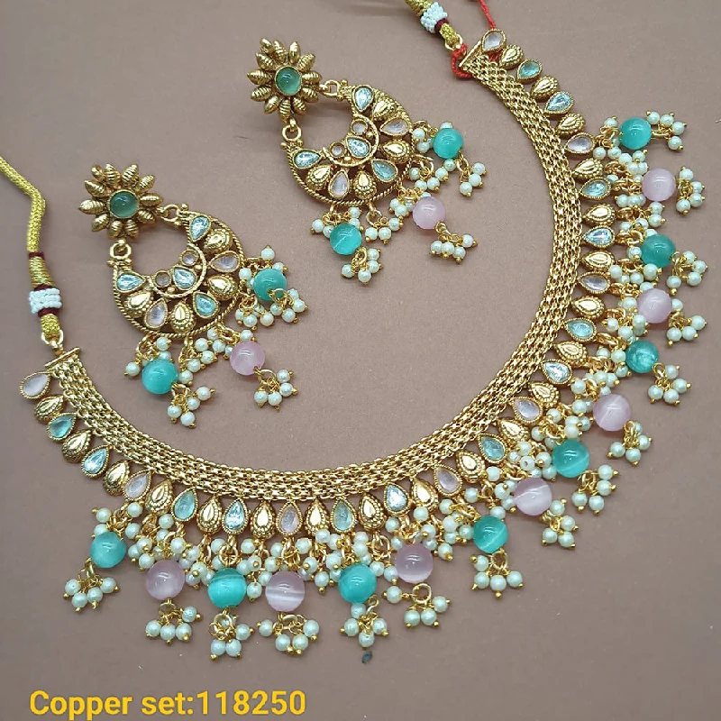 Padmawati Bangles Copper Gold Plated Necklace Set