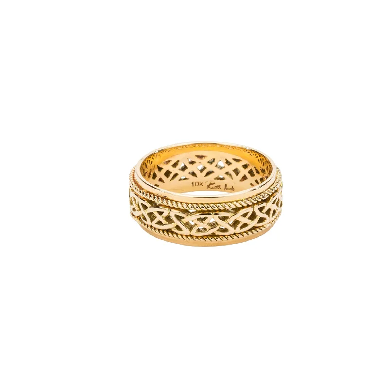 10k Yellow Gold Love Knot and Twisted Wire 'Ederline' Ring