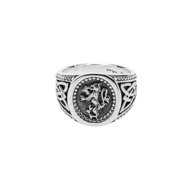 Silver Lion Rampant Ring