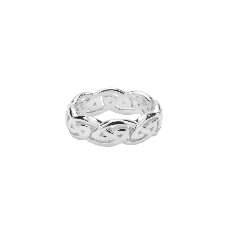 Silver Eternity Knot Ring - Wide