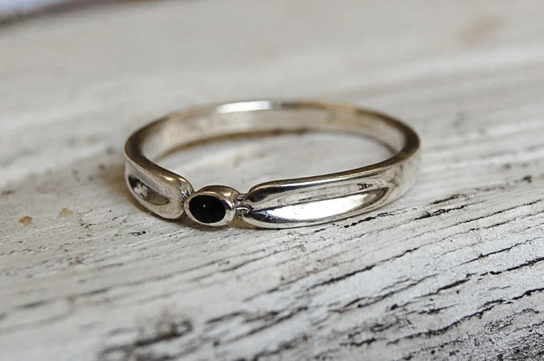 onyx | single stone ring | 925 silver