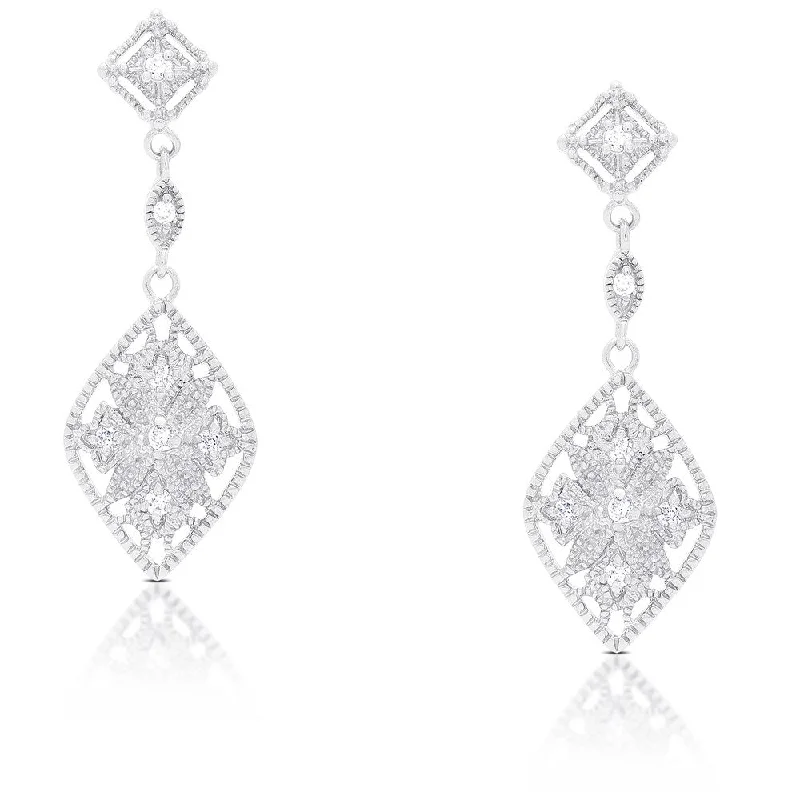 Samantha Stone Sterling Silver Cubic Zirconia Dangling Earrings