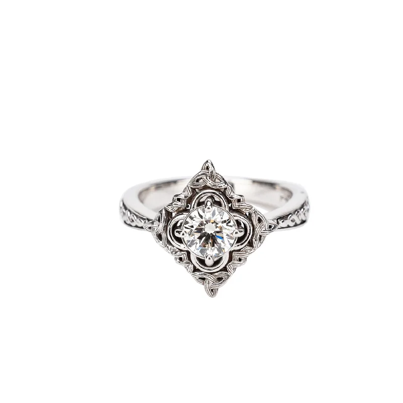 14k White Gold Celestial Certified Lab Grown 0.65ct Diamond Celtic Ring