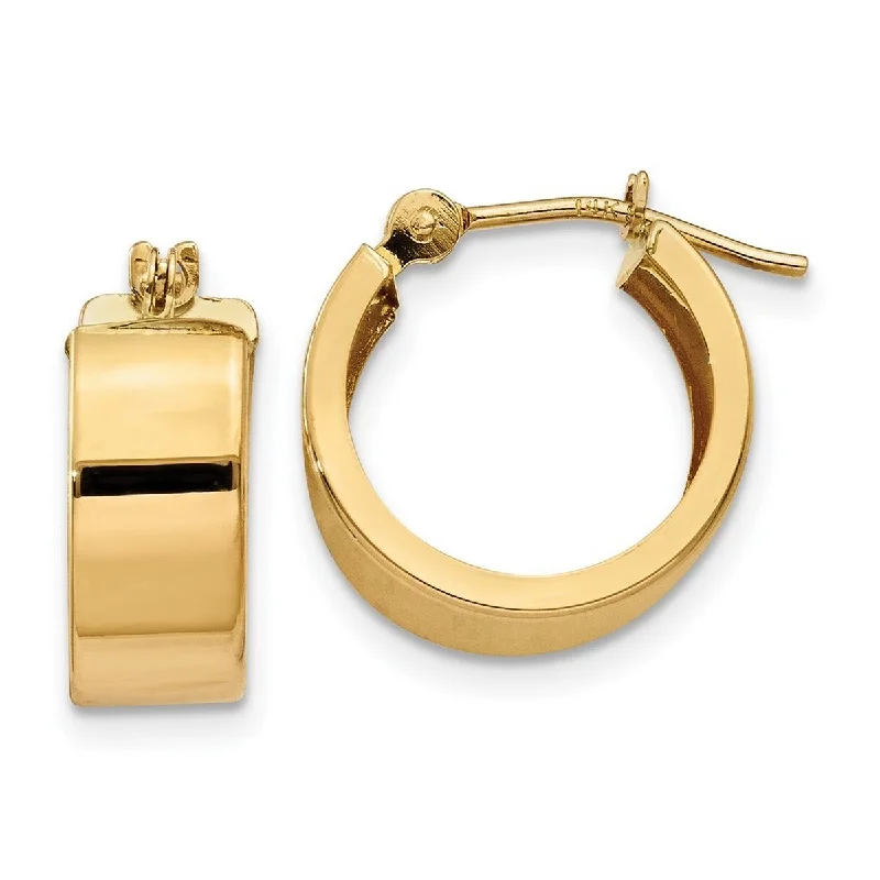 Curata 14k Yellow Gold 10x5mm Hinged Polished Hoop Earrings