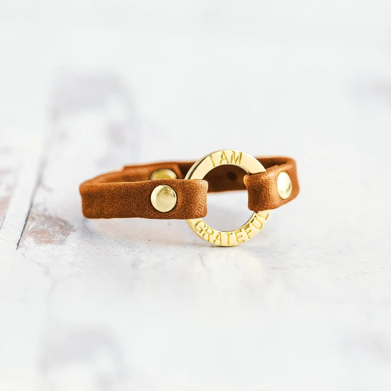 Mantra “ I AM GRATEFUL” Bracelet - Gold