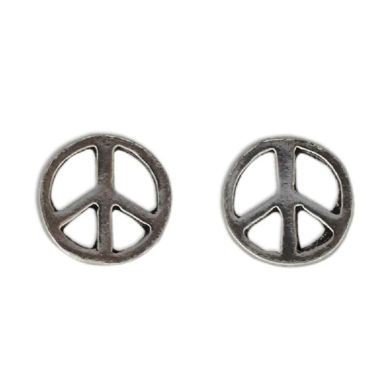 NOVICA Handmade Sterling Silver Peace Sign Earrings (Thailand)