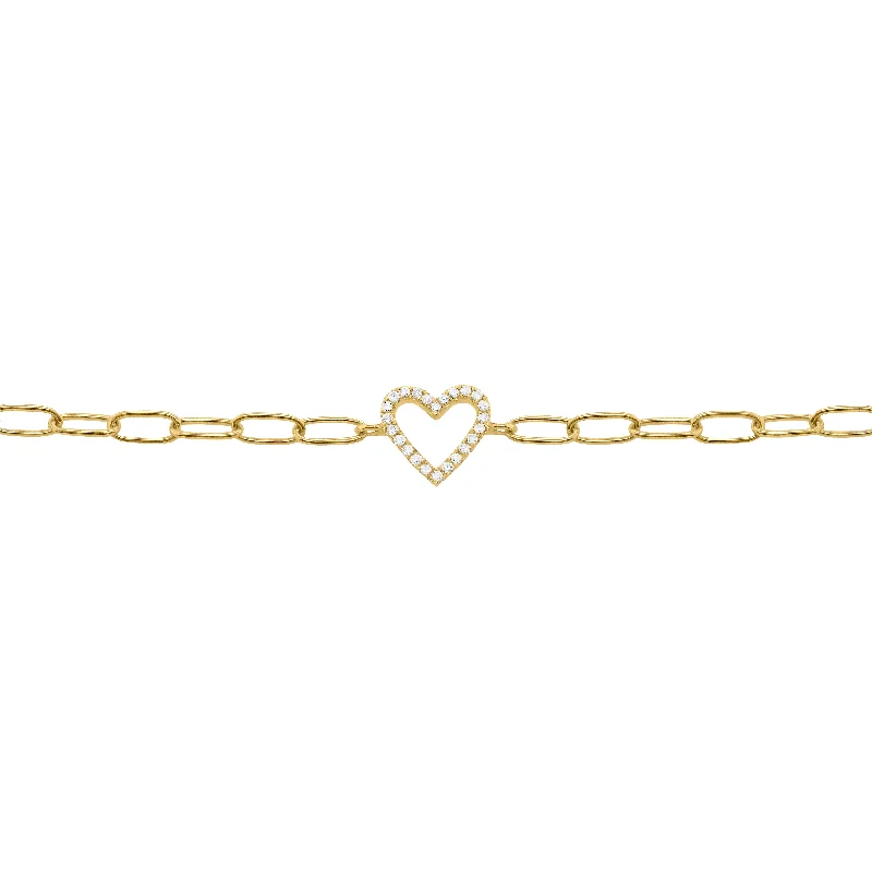 14K GOLD DIAMOND LOVELLA HEART BRACELET