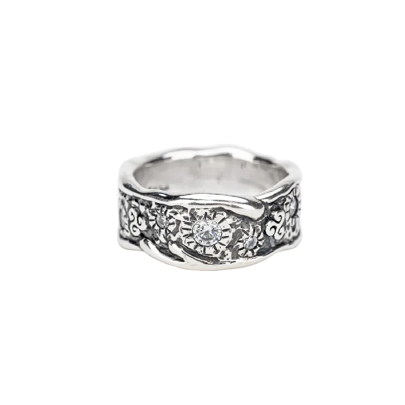 Silver Rocks 'n Rivers Ring - Cubic Zirconia