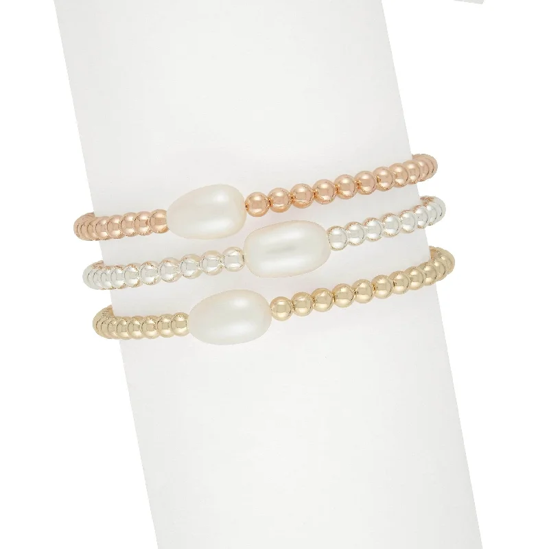 Classic Trio | Gold + Silver + Rose Gold Bracelet Set