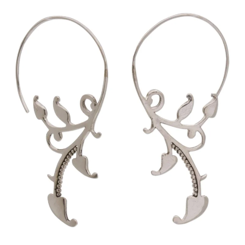 Handmade Sterling Silver 'Dotted Vines' Earrings (indonesia)