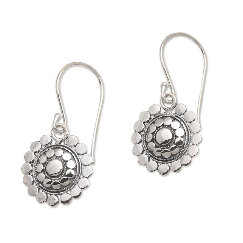 NOVICA Simply Dotty, Sterling silver dangle earrings - 1.2*0.6