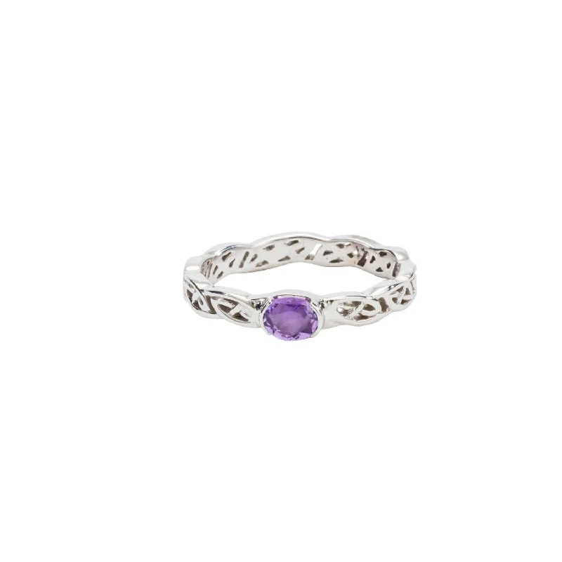 10k White Gold with Purple  Sapphire 'Shin'  Ring