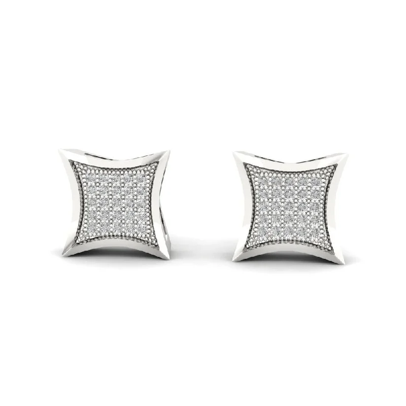 1/6ct TDW Diamond Cluster Stud Earrings in 10K White Gold