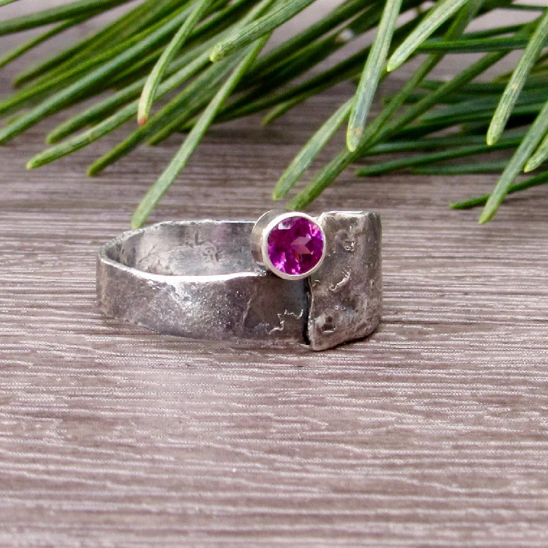 Rhodolite Garnet Organic Ring