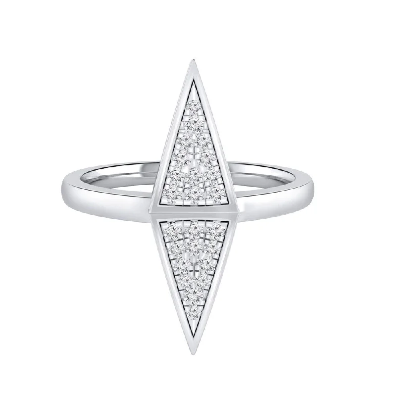 Auriya 0.14ctw Vertical Double Triangle Diamond Ring 14K Gold