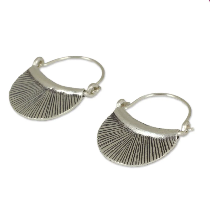 Handmade Silver Diva Hoop Style Karen Hill Tribe Earrings (Thailand)