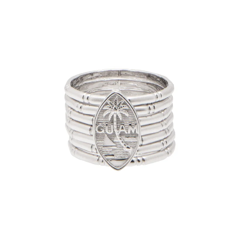 Silver 7-Day Bamboo Guam Seal Ring