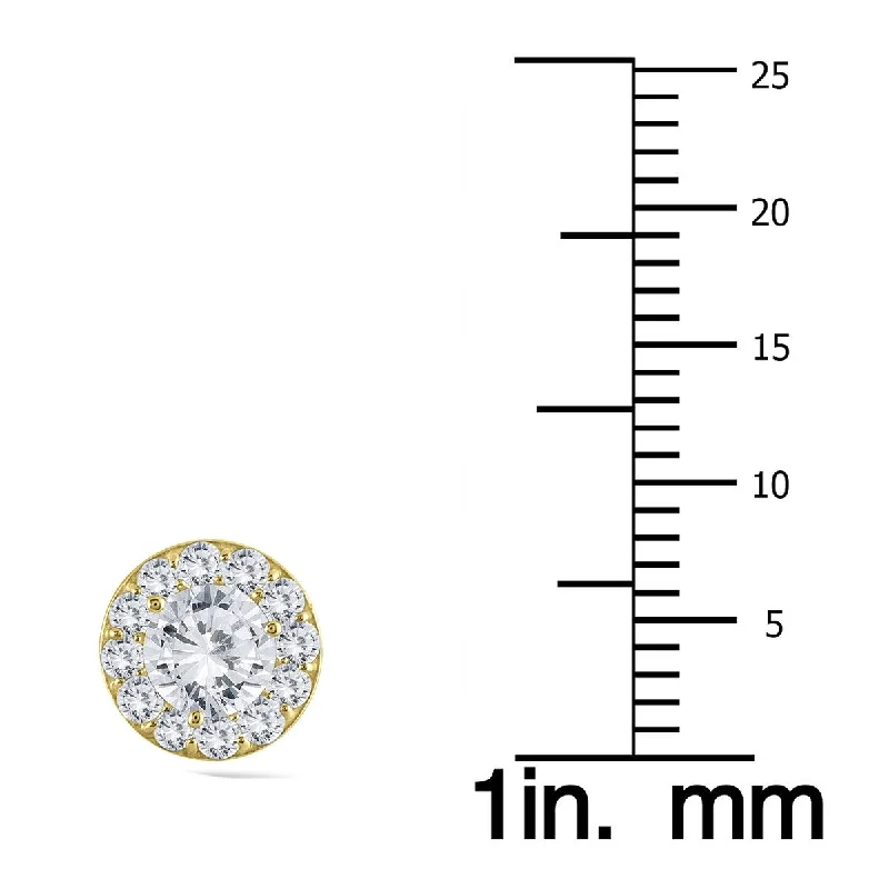 Marquee 1 Carat TW Diamond Halo Earrings in 14K Yellow Gold