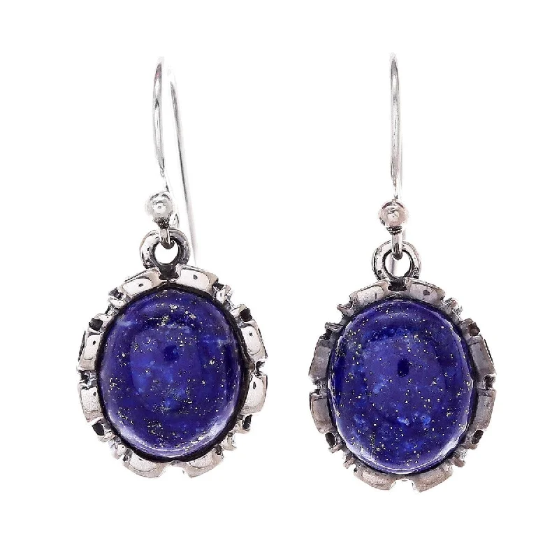 NOVICA Alluring in Blue, Lapis lazuli dangle earrings - 1.1L*0.5W