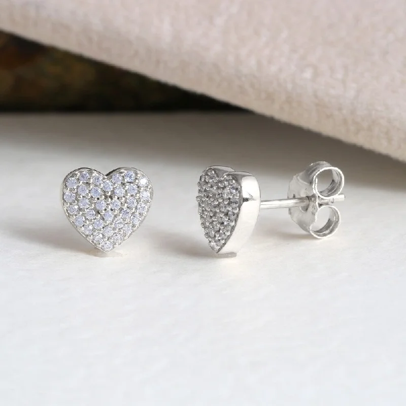 1/5ct TDW Diamond Halo Stud Earrings in Silver by De Couer