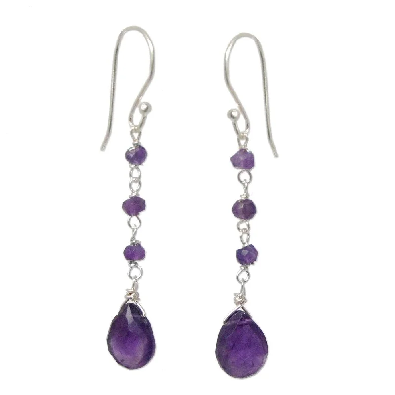 Sterling Silver Lady Amethyst Earrings