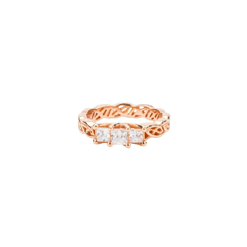 14k Rose Gold and Moissanite 'Maree' Eternity Knot Ring