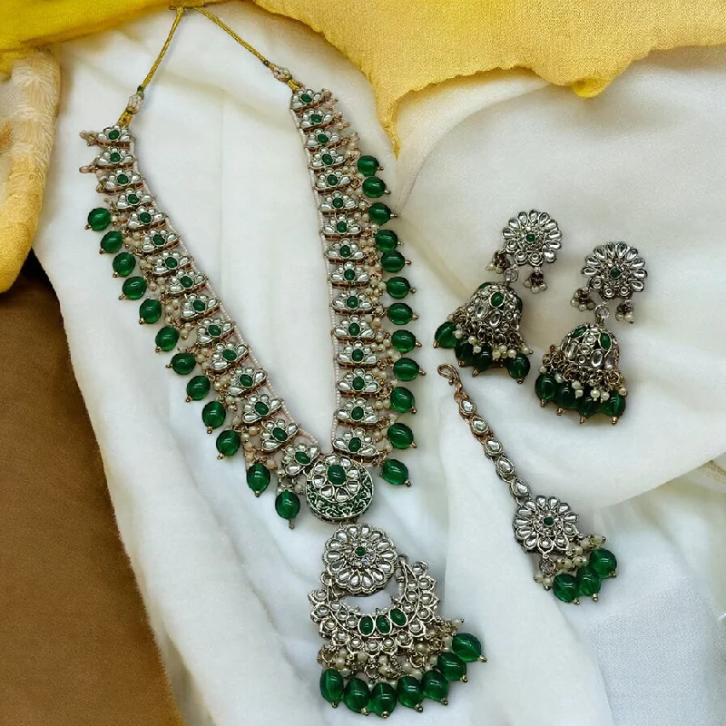 Gehana Mahal Gold Plated Kundan Stone And Meenakari Long Necklace Set