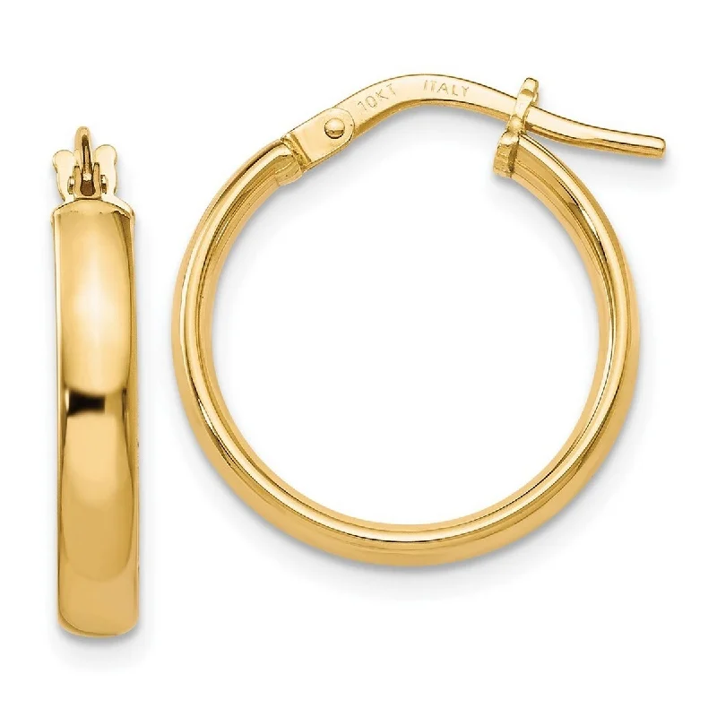 Curata 10k Yellow Gold Polished 3x13mm Classic Hoop Earrings