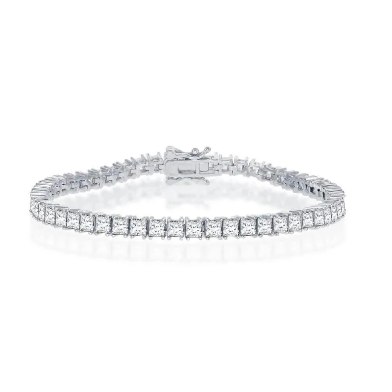 Sterling Silver 4mm Square Tennis Bracelet