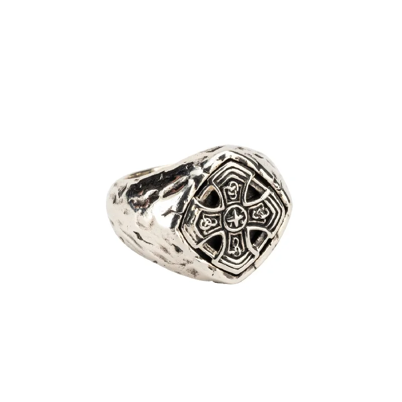 Silver Celtic Cross Cushion Ring