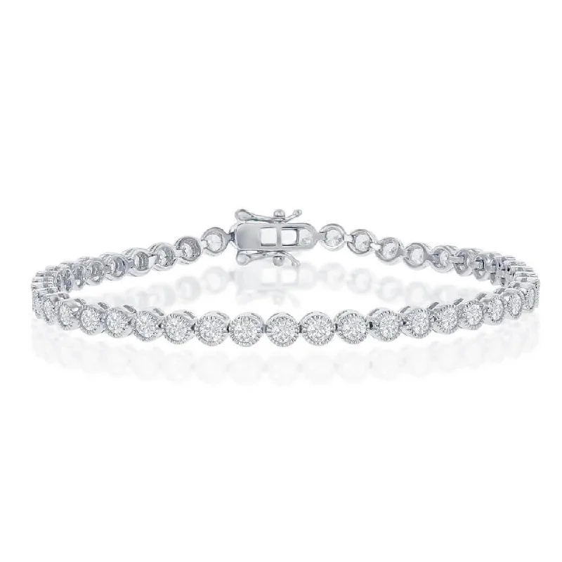 Sterling Silver 4mm Round CZ Tennis Bracelet