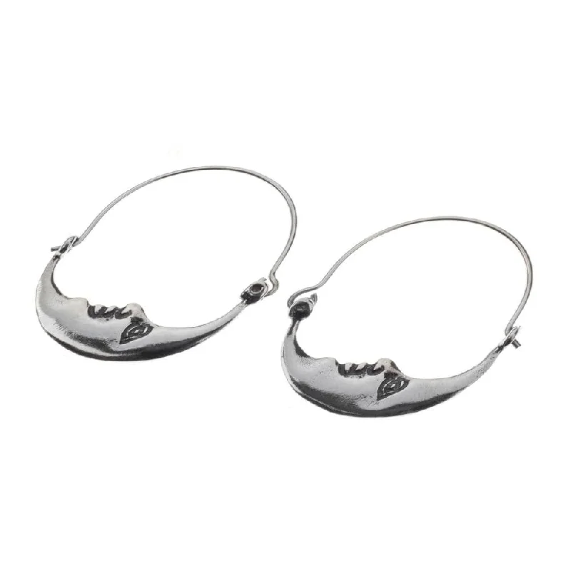 Sterling Silver 'Moon at Rest' Earrings - 1.1*1