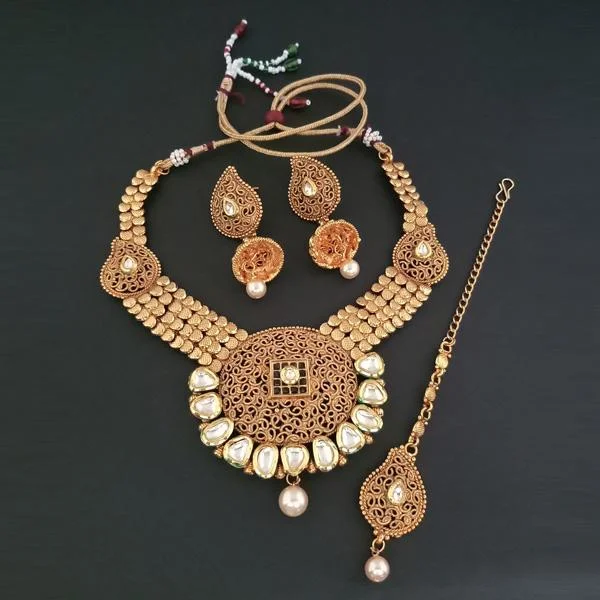 Bhavi AD Stone Choker Copper Necklace Set With Maang Tikka - FAP0138C