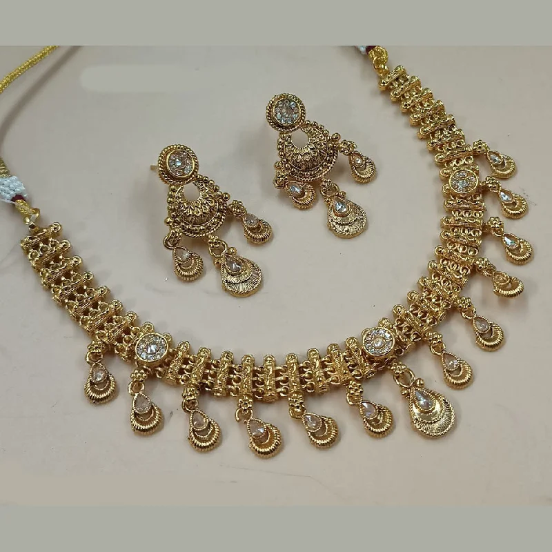 Padmawati Bangles Gold Plated Crystal Stone Necklace Set