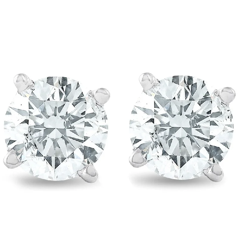 14k White Gold 3/4ct TDW Diamond Classic Stud Earrings