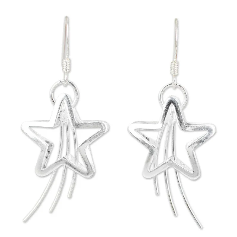 NOVICA Sterling Silver 'Shooting Stars' Earrings