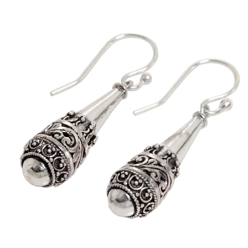 Sterling Silver 'Cones of Light' Earrings - 1.5L*0.4W