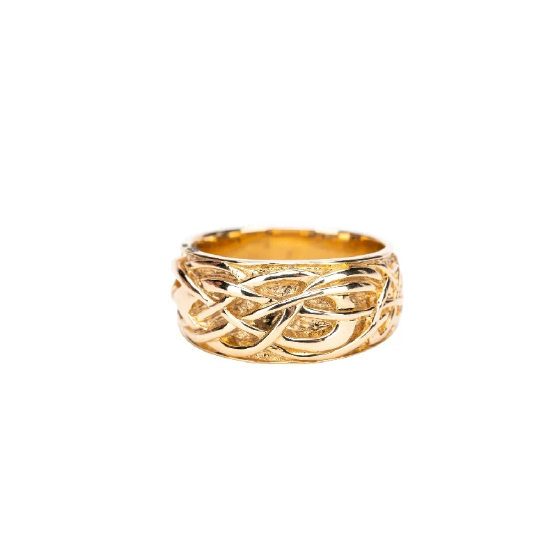 Yellow Gold Celtic Organic Knot Ring - Custom Order