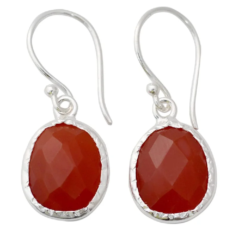 Sterling Silver 'Fire Enthrall' Onyx Earrings - 1.3*0.;5