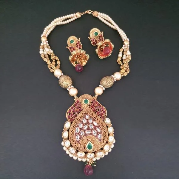 Bhavi AD Stone Copper Necklace Set - FAP0189A