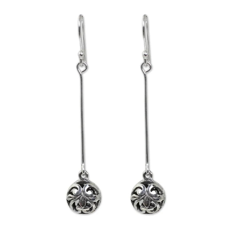 NOVICA Handmade Sterling Silver 'Filigree Charm' Earrings (Thailand)