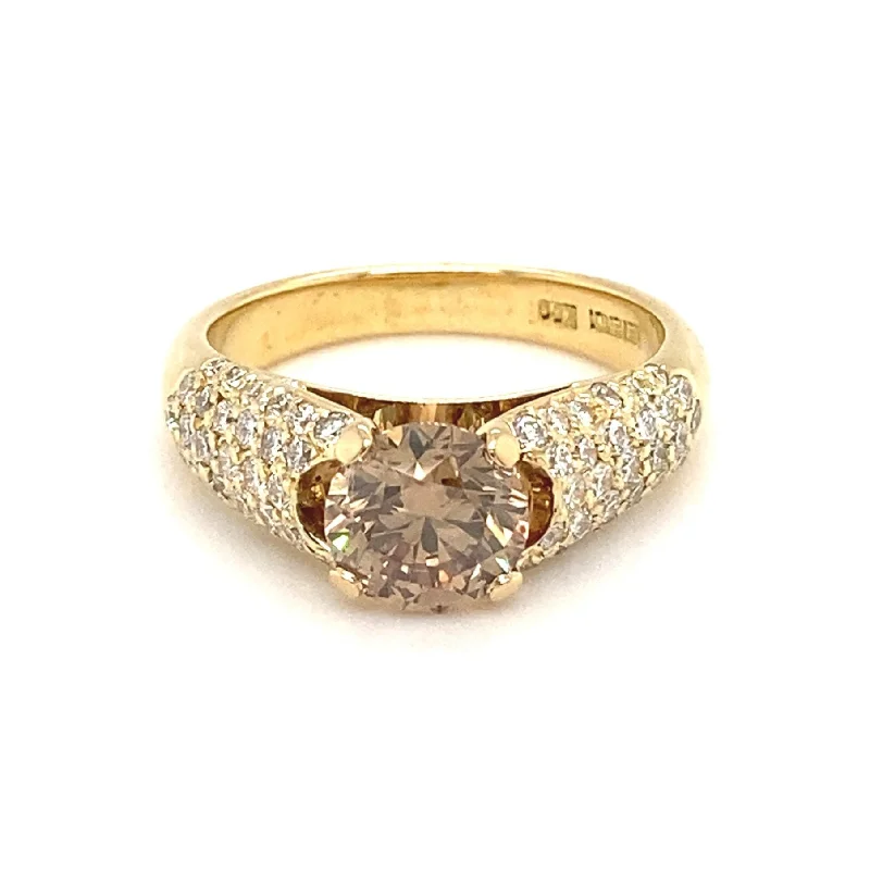 Champagne Argyle Diamond Dress Ring