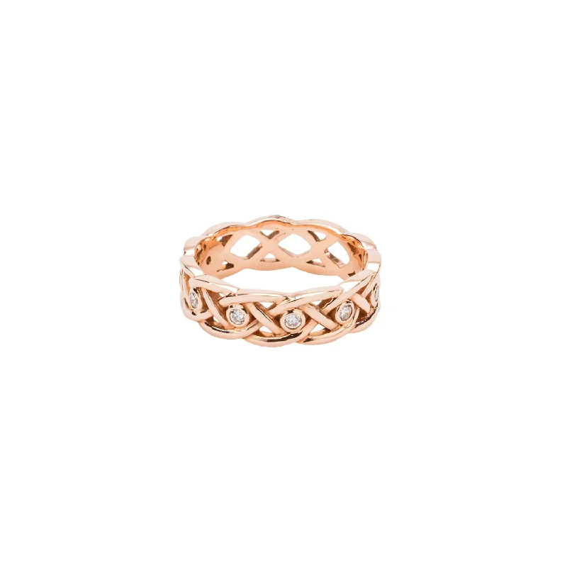 10k Rose Gold and Cubic Zirconia  Love Knot Wedding Ring