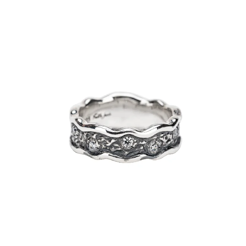 Silver Rocks 'n Rivers Ring - Cubic Zirconia