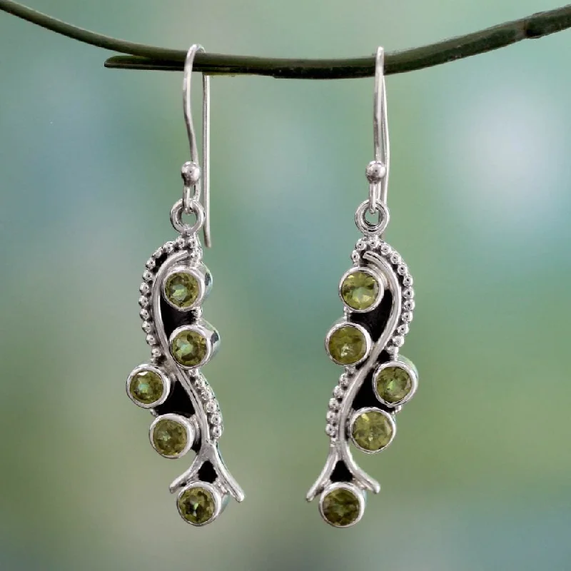 Sterling Silver Natural Glow Peridot Earrings (India)