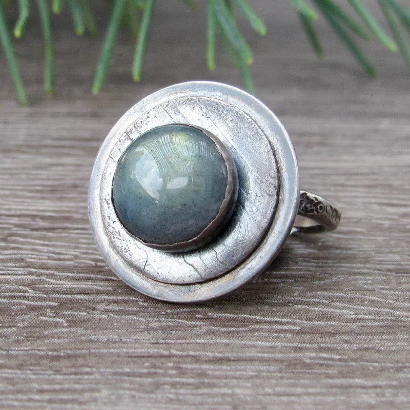 Circular Labradorite Ring