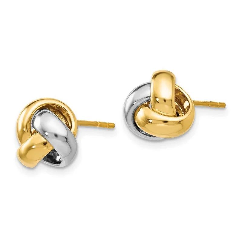 Curata 14k Two tone Gold 9.5mm Polished Love Knot Earrings