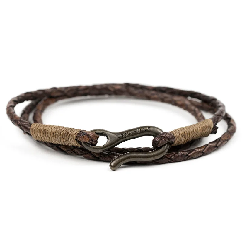 Braided Leather Triple Wrap